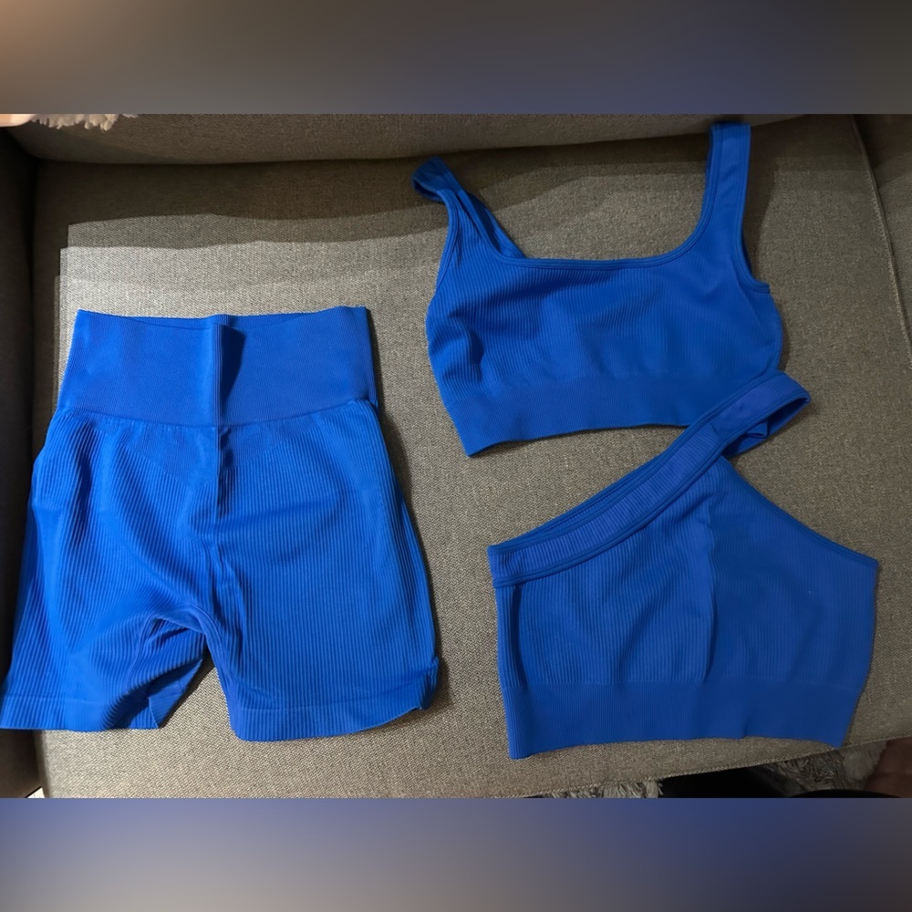 Vibrant Blue Activewear 3 Piece Set